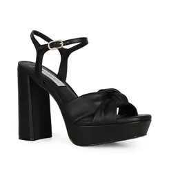 Sandalia Plataforma Whitney Couro Preto