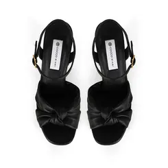 Sandalia Plataforma Whitney Couro Preto