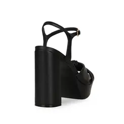 Sandalia Plataforma Whitney Couro Preto