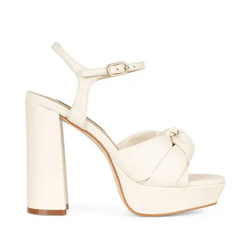Sandalia Plataforma Whitney Couro Off White
