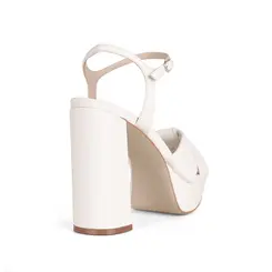 Sandalia Plataforma Whitney Couro Off White