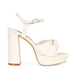 Sandalia Plataforma Whitney Couro Off White