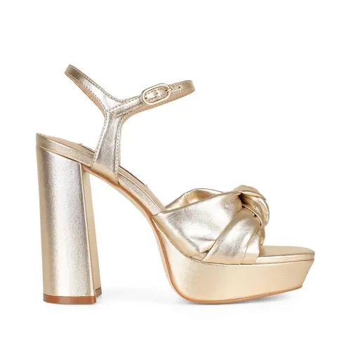 Sandalia Plataforma Whitney Metalizado Ouro