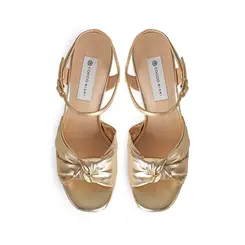 Sandalia Plataforma Whitney Metalizado Ouro