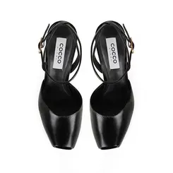 Sandalia Plataforma Naomi Couro Preto