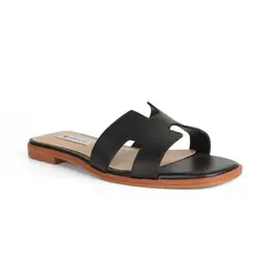 Rasteira Bethany Couro Preto