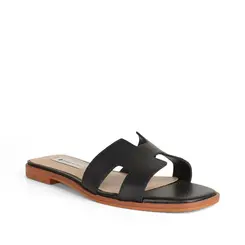 Rasteira Bethany Couro Preto