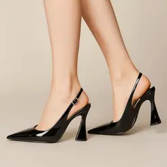 Scarpin Clarice Couro Verniz Preto