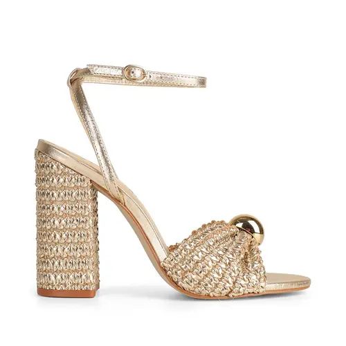 Sandalia Florence Couro Ouro