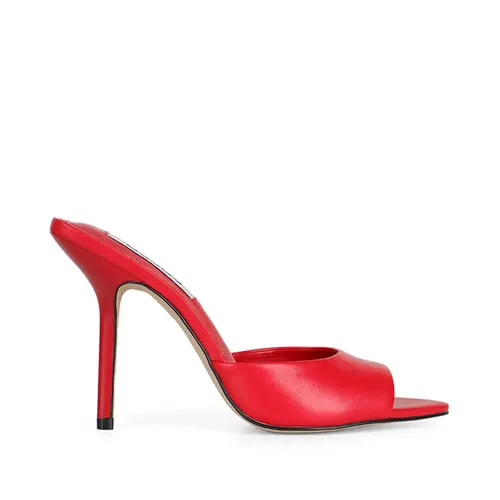 Mule Mia Couro Vermelho