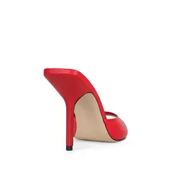 Mule Mia Couro Vermelho