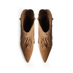 Bota Loretta Couro Amendoa