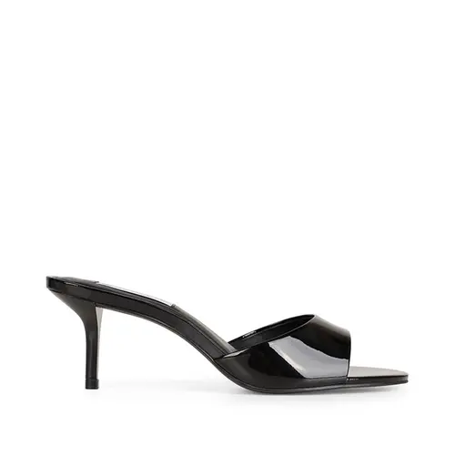 Mule Leah Couro Preto