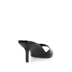 Mule Leah Couro Preto