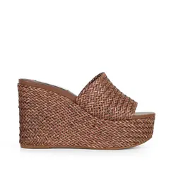 Mule Plataforma Darina Tresse Marrom