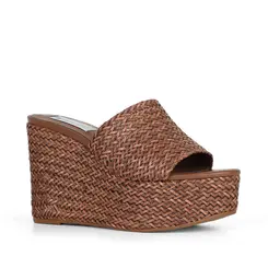 Mule Plataforma Darina Tresse Marrom
