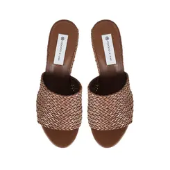Mule Plataforma Darina Tresse Marrom