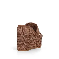 Mule Plataforma Darina Tresse Marrom