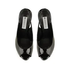 Peep Toe Elisa Verniz Preto Pronta Entrega
