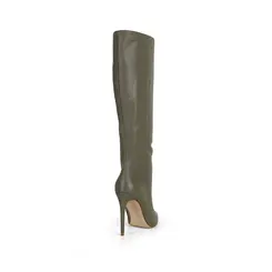 Bota Rachel Couro Verde Oliva