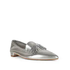 Mocassim Bianca Couro Prata