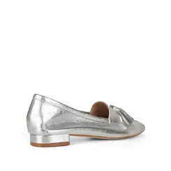 Mocassim Bianca Couro Prata