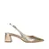 Sandalia Slingback Ritta Couro Metalizado Ouro