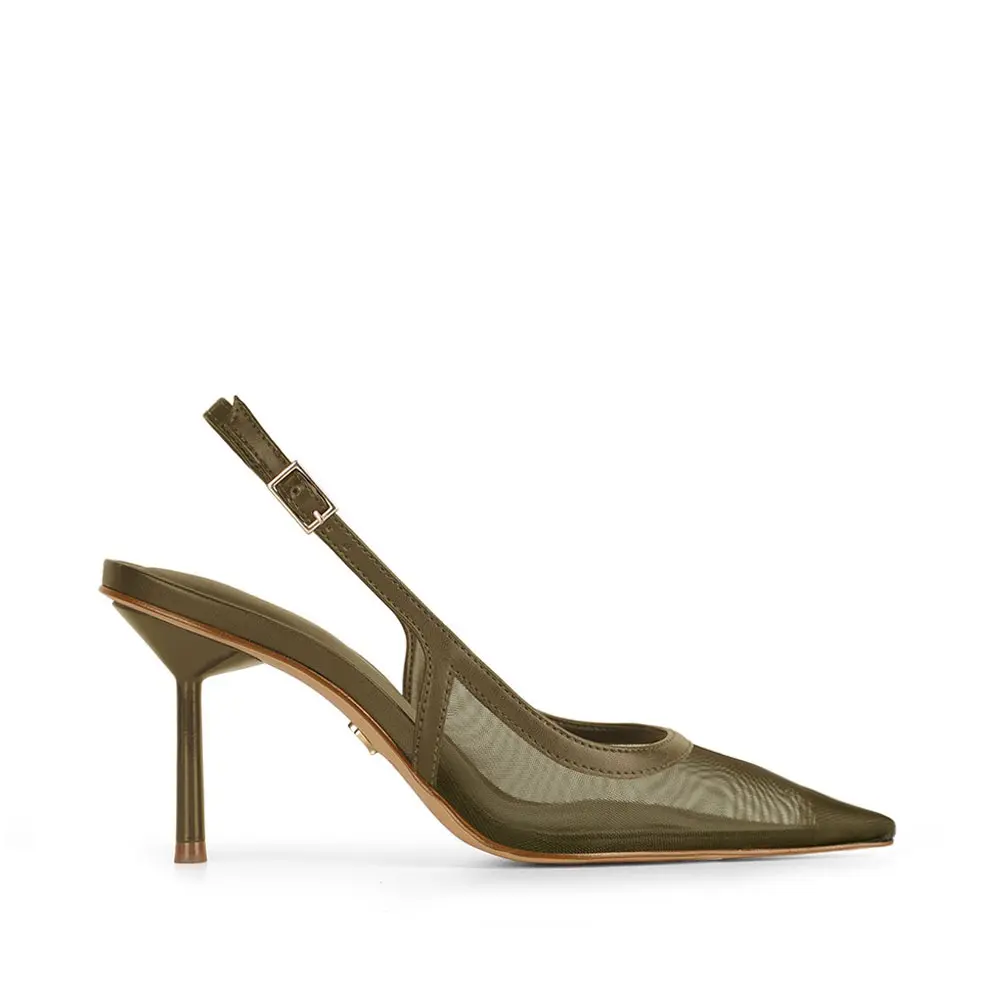 Scarpin Erika Tela Verde | Scarpin de Luxo | Cocco Miami
