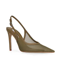 Scarpin Charlote Tela Verde Oliva