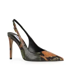 Scarpin Fran Couro Snake Verde