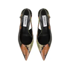 Scarpin Fran Couro Snake Verde