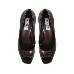 Peep Toe Giorgia Couro Verniz Chocolate