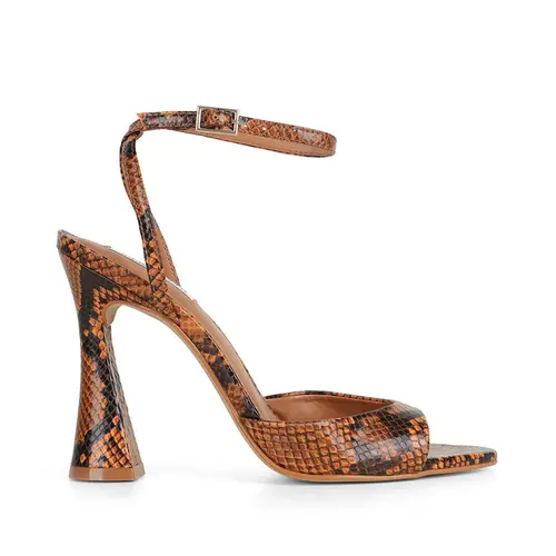 Sandalia Estella Snake Amendoa