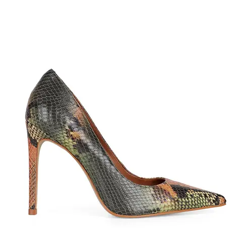 Scarpin Deborah Couro Snake Verde