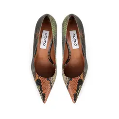 Scarpin Deborah Couro Snake Verde
