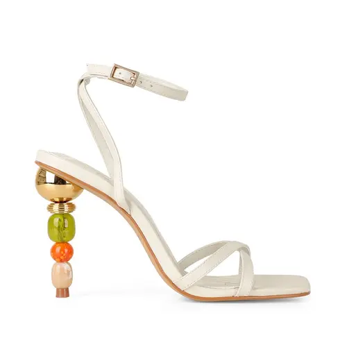 Sandalia Lauren Couro Off White