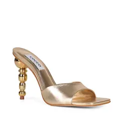 Mule Nicole Couro Metalizado Ouro