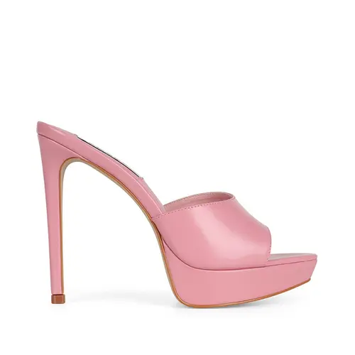 Tamanco Plataforma Sofia Couro Rosa