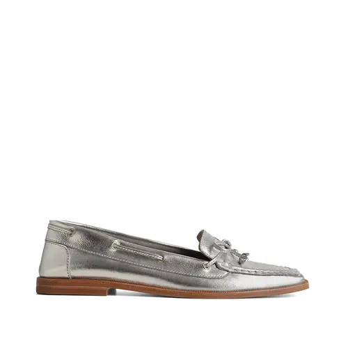 Mocassim Paris Couro Prata