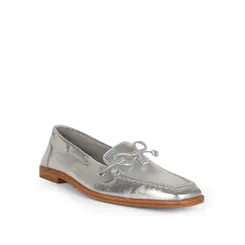 Mocassim Paris Couro Prata