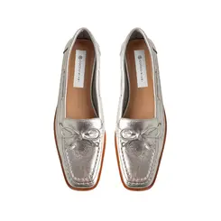 Mocassim Paris Couro Prata