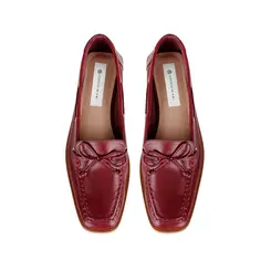 Mocassim Paris Couro Cereja