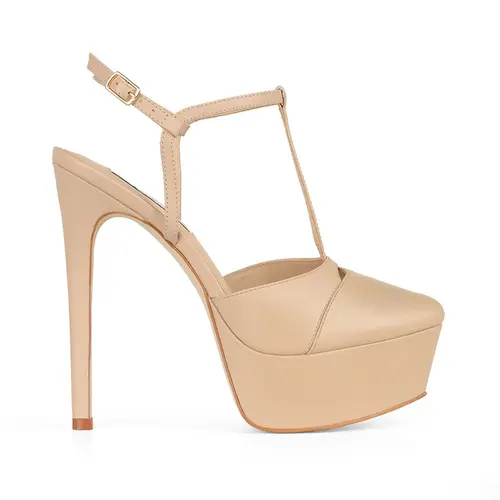 Plataforma Maite Couro Nude