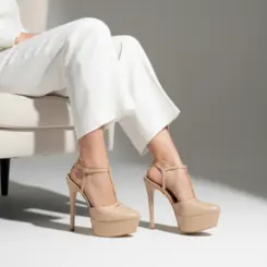 Plataforma Maite Couro Nude