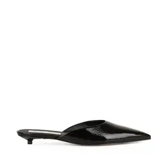 Mule Capri Couro Preto