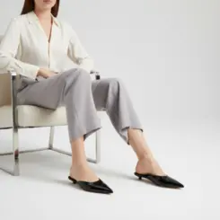 Mule Capri Couro Preto