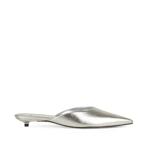 Mule Capri Couro Prata
