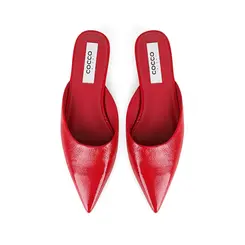 Mule Capri Couro Vermelho