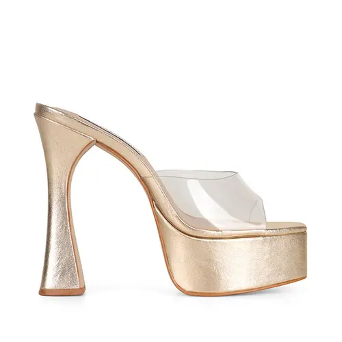 Mule Valentina Couro Ouro