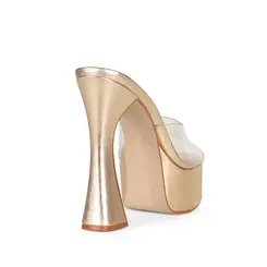 Mule Valentina Couro Ouro